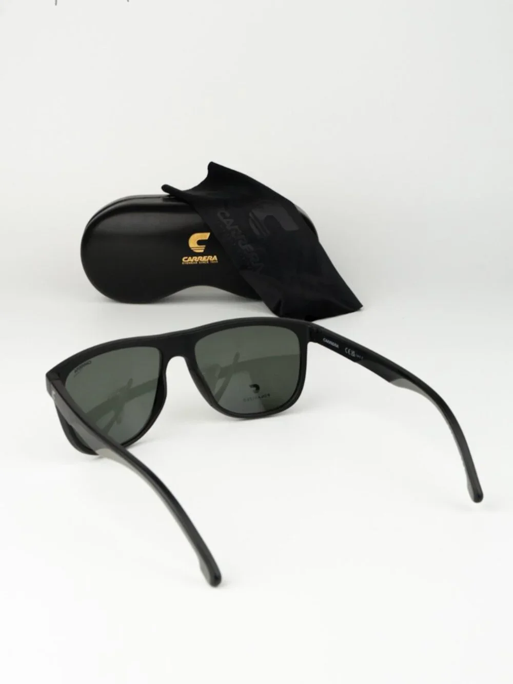 Carrera Men Sunglasses Black Green Polarized Square CARRERA 8059/S 0003 UC NEW